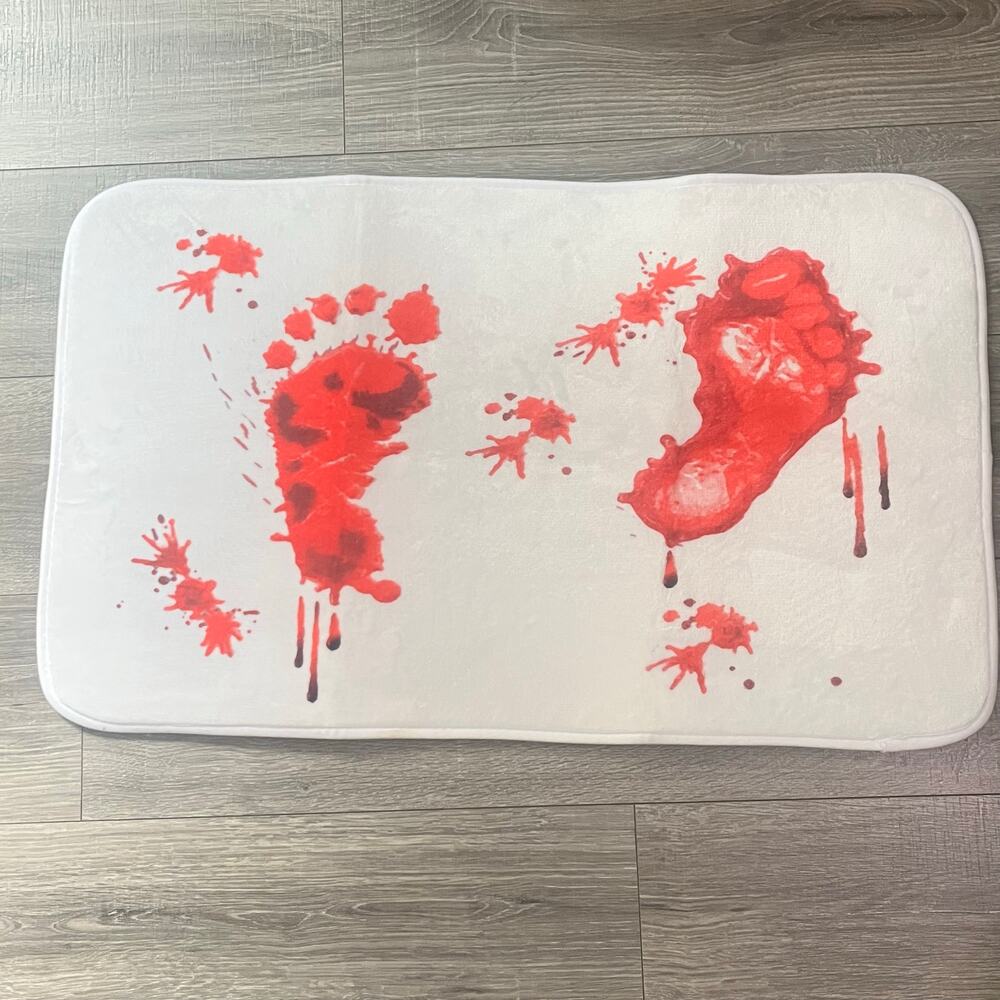 Halloween‎ bath mat bloody footprint design horror murder mat bathroom spooky